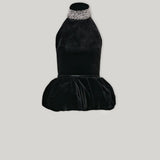 HEMINGWAY PEPLUM TOP IN IMPÉRIAL NOIR