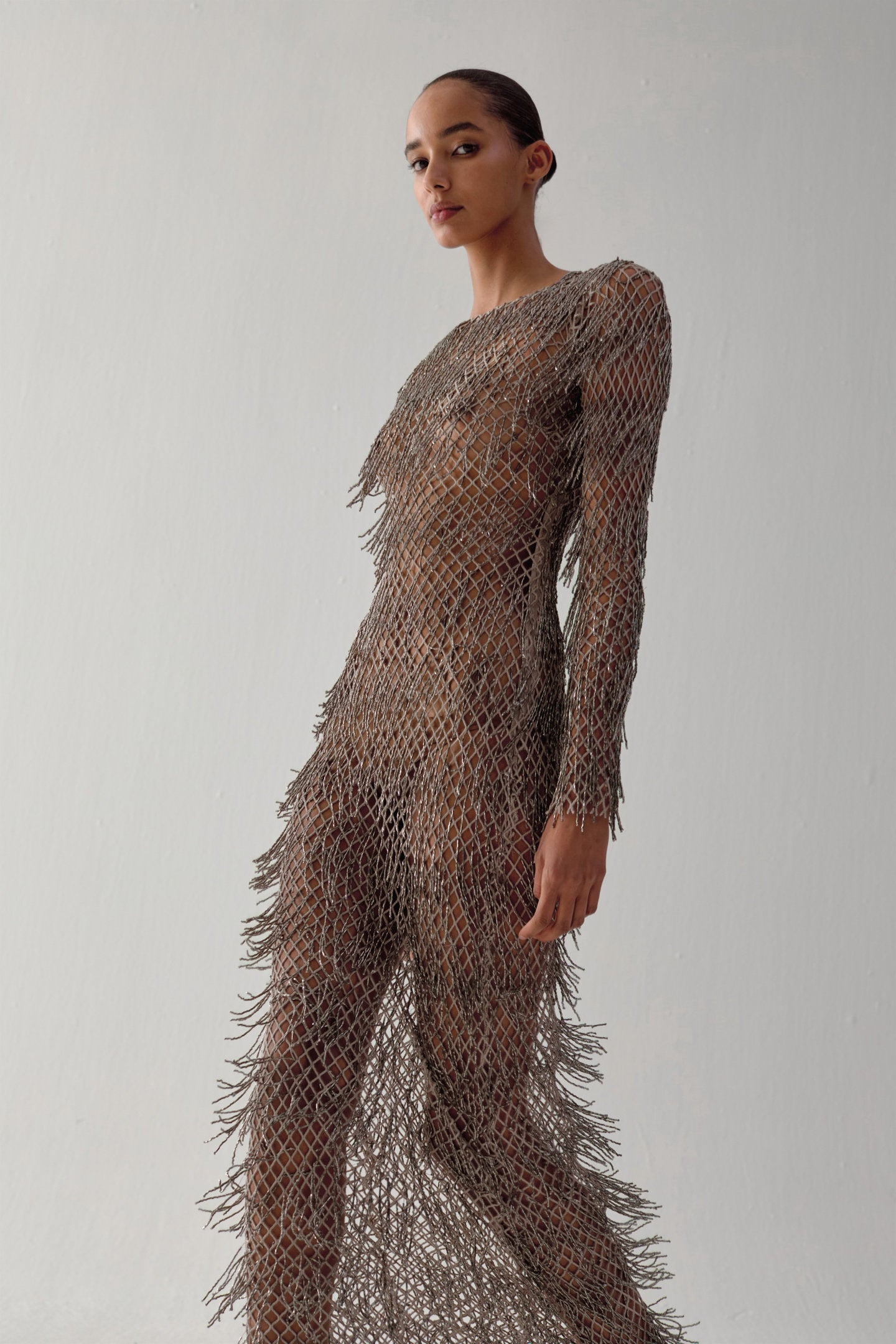 BYBLOS MAXI DRESS IN ASH