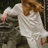 PANTALON DE COSTUME LOUNGE EN BLANC MAT