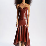 CORSET PARADIS EN ACAJOU ROUGE