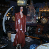 JUPE PARADIS EN ACAJOU ROUGE